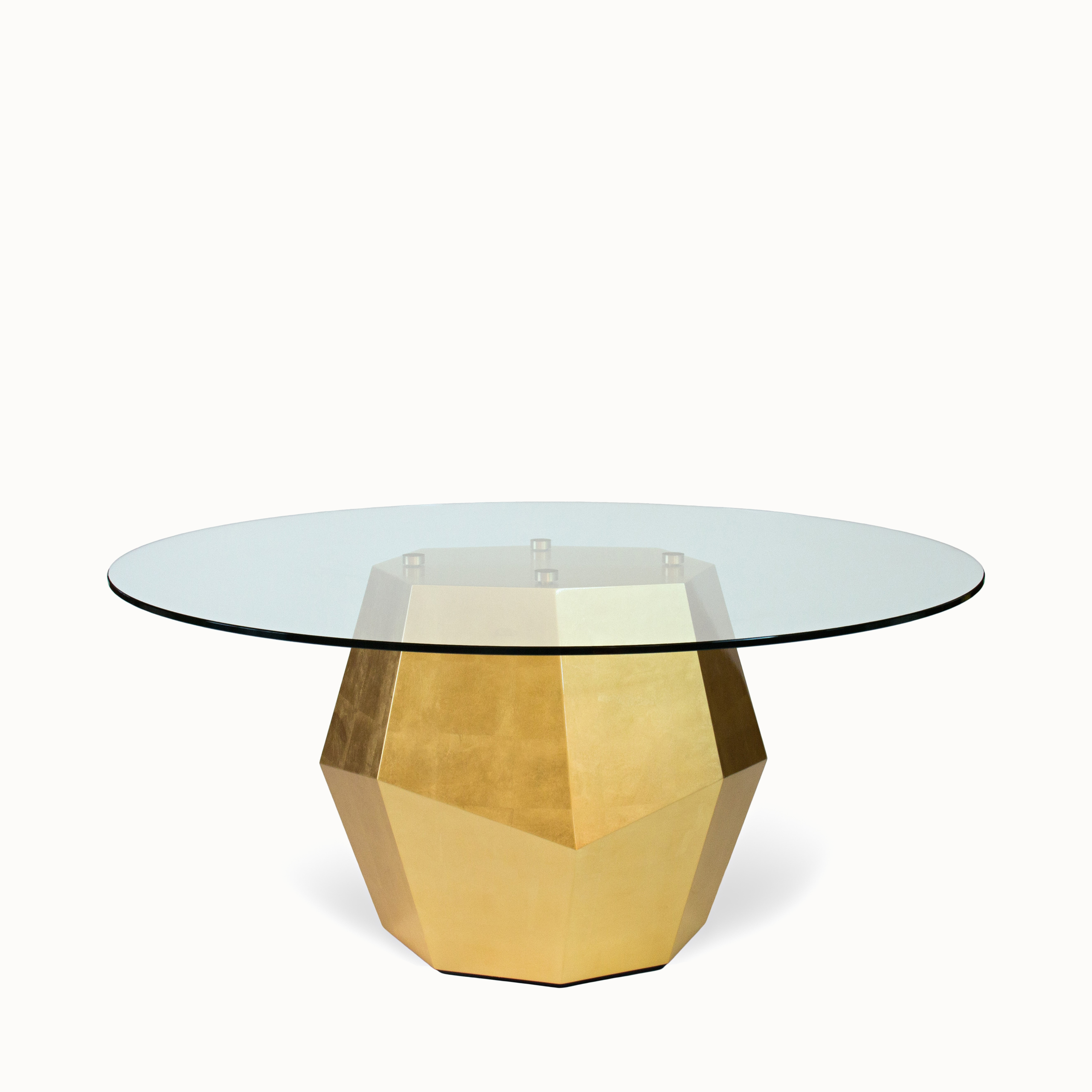 Rock dining table gold leaf