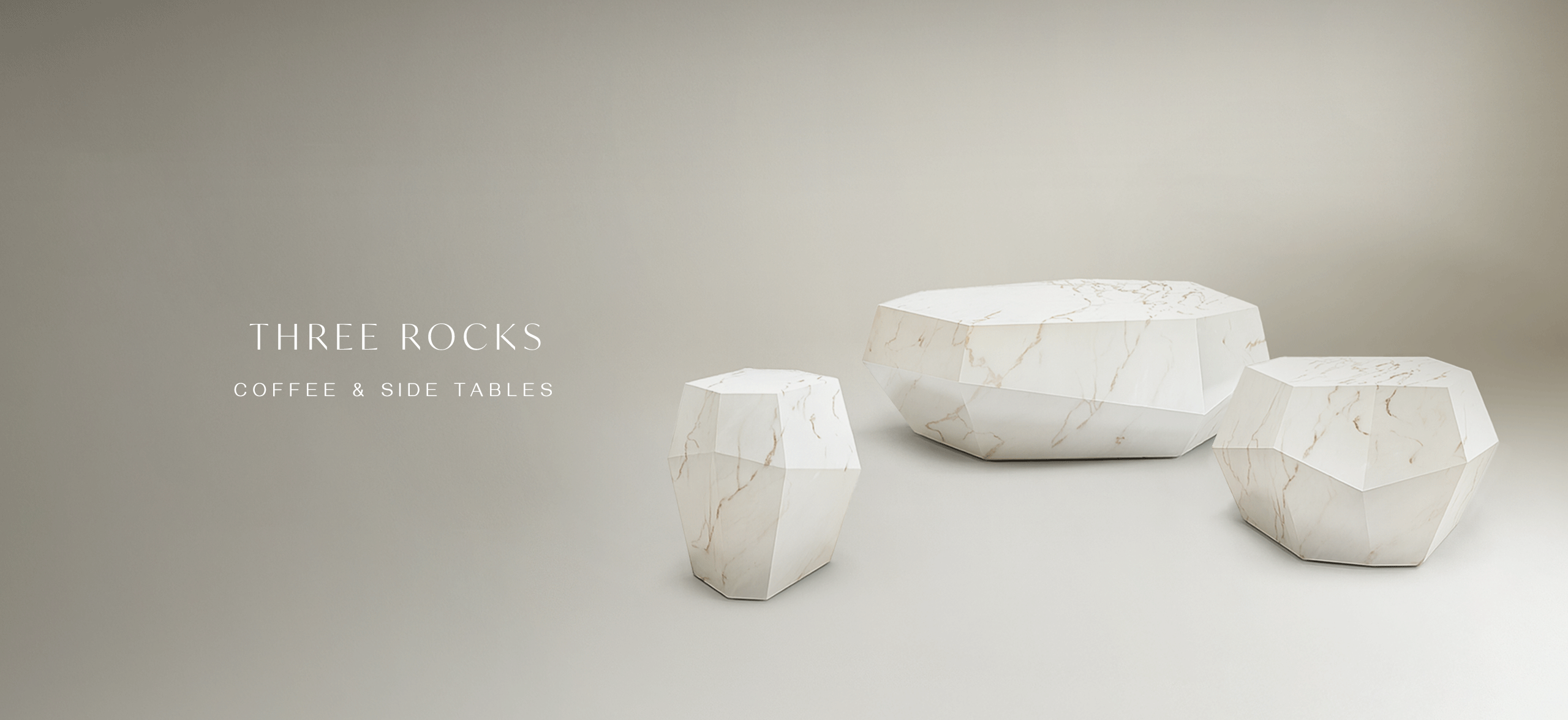 Three Rocks marble & stone coffee & side tables by InsidherLand by Joana Santos Barbosa