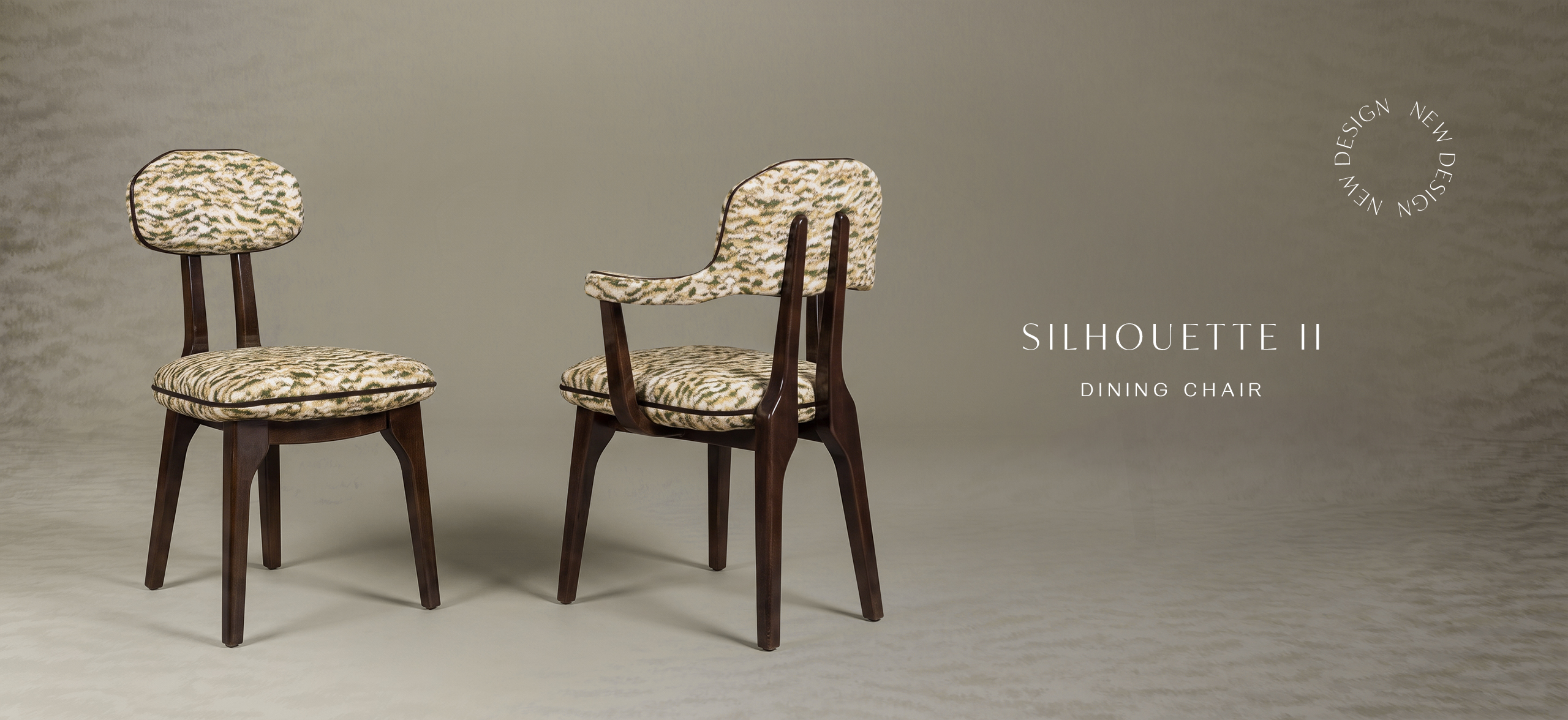New Release 2026 Silhouette & Silhouette II dining chairs in Translucent Dark brown & Bubo upholstery by InsidherLand by Joana Santos Barbosa