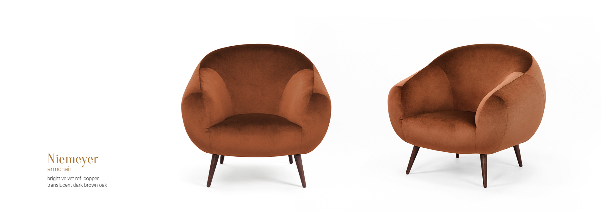 Niemeyer armchair BRV 126 copper translucent dark brown oak 03 InsidherLand