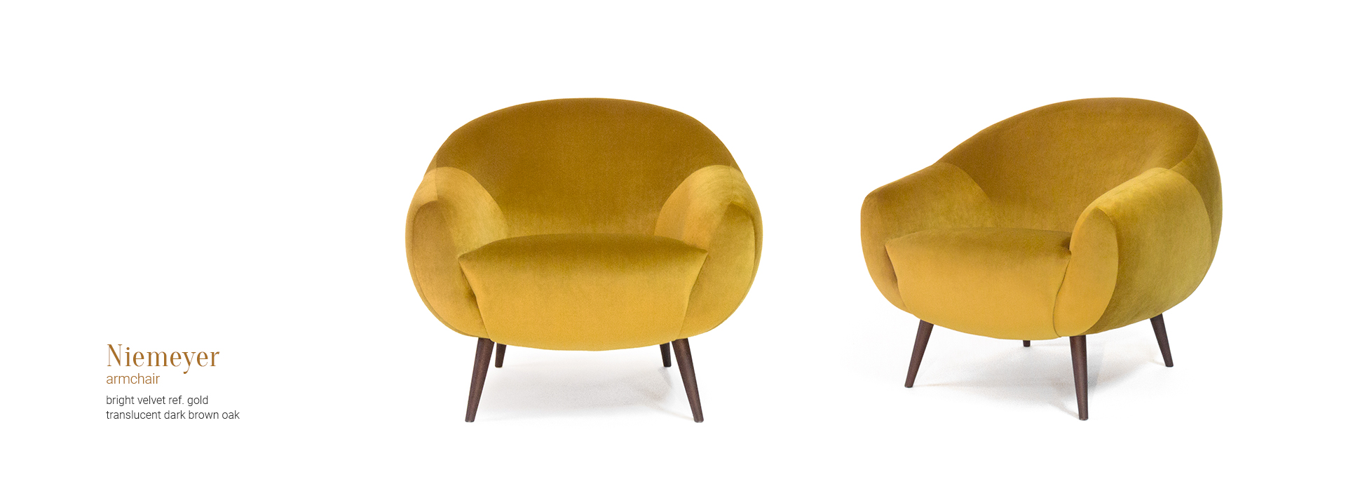 Niemeyer armchair BRV 132 gold translucent dark brown oak 03 InsidherLand