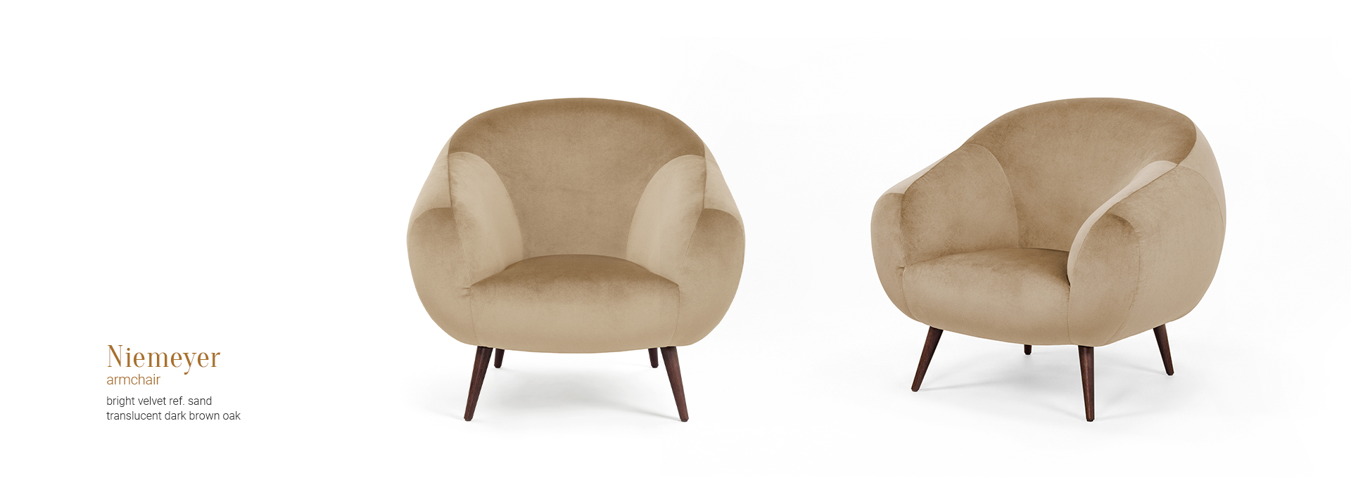 Niemeyer armchair BRV 3 sand translucent dark brown oak 03 InsidherLand