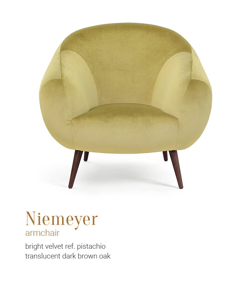 Niemeyer armchair BRV 52 pistachio translucent dark brown oak 03 InsidherLand