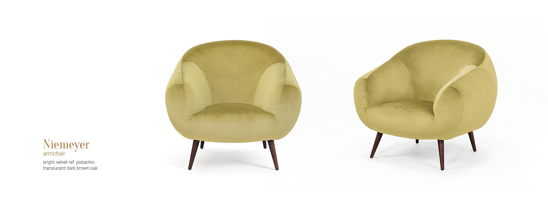 Niemeyer armchair BRV 52 pistachio translucent dark brown oak 03 InsidherLand