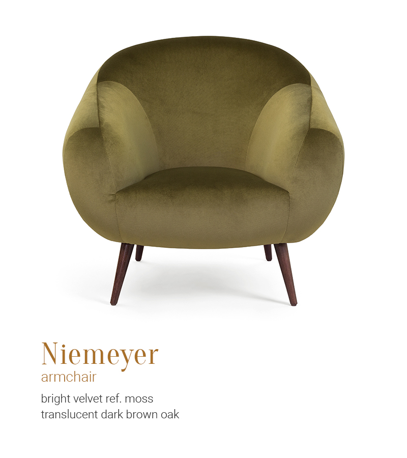 Niemeyer armchair BRV 59 moss translucent dark brown oak 03 InsidherLand
