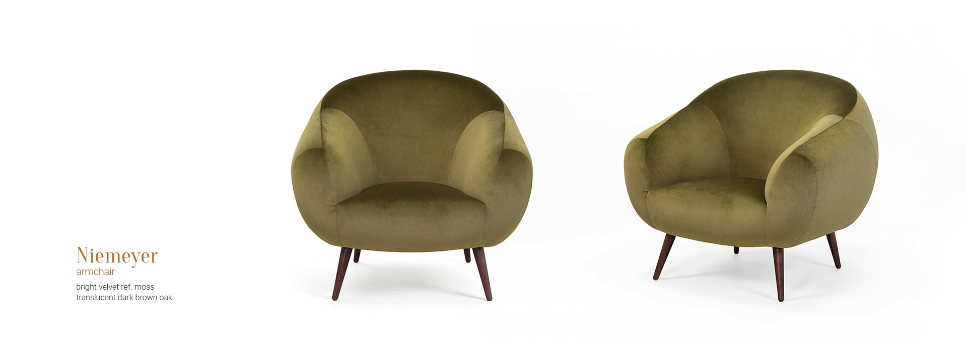 Niemeyer armchair BRV 59 moss translucent dark brown oak 03 InsidherLand