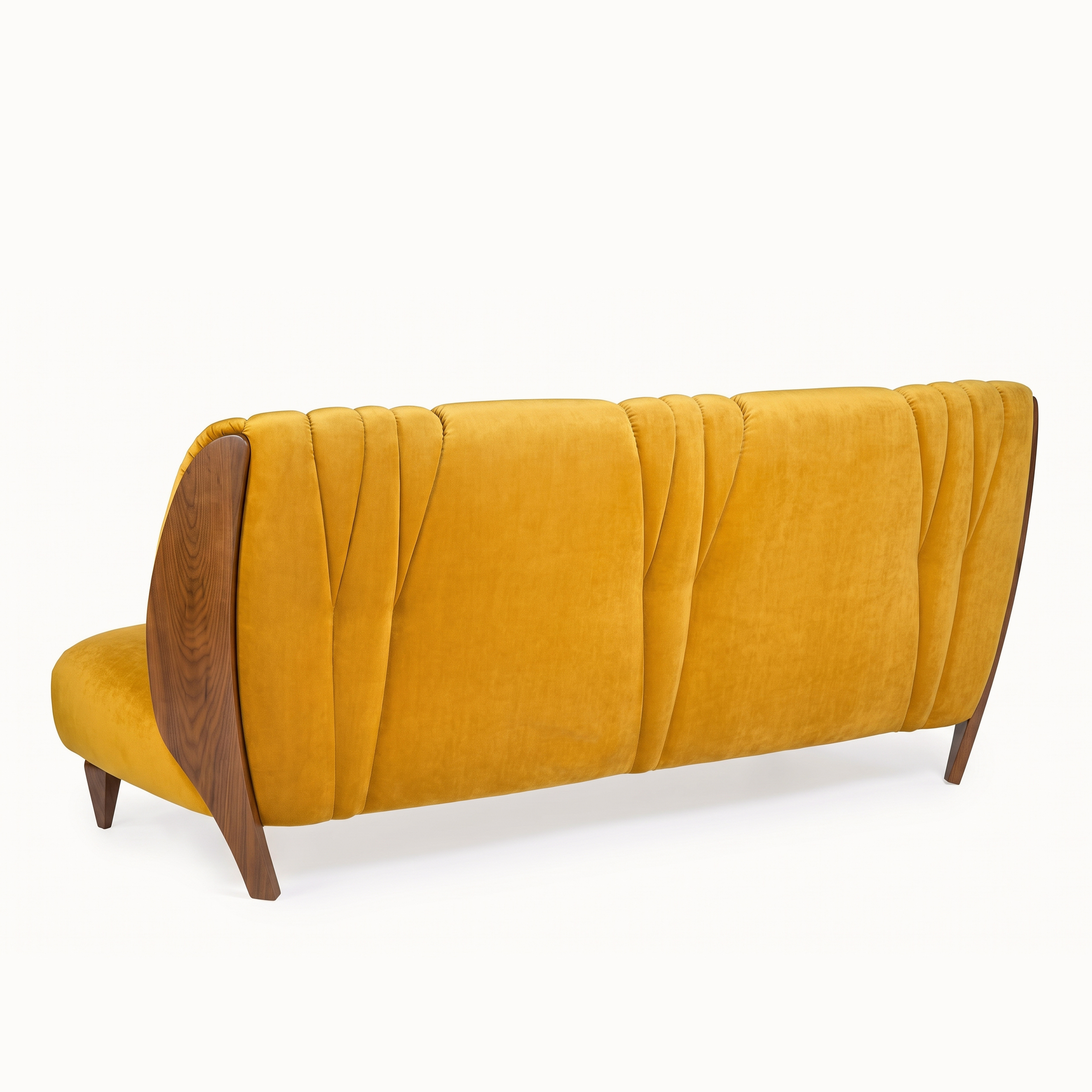 Na Pali 2 seat sofa bright velvet gold walnut 02 InsidherLand by Joana Santos Barbosa
