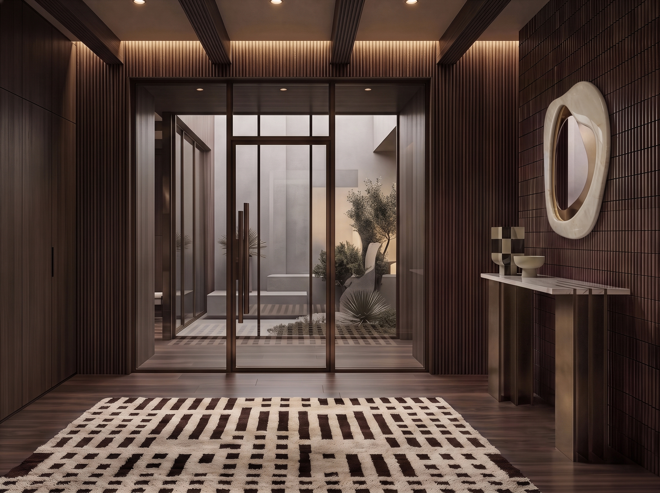 Mid-Century noir entryway by InsidherLand by Joana Santos Barbosa